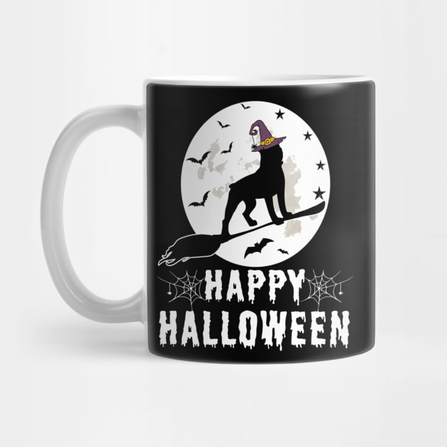 Boston Terrier Dog Witch Happy Halloween Funny by chung bit